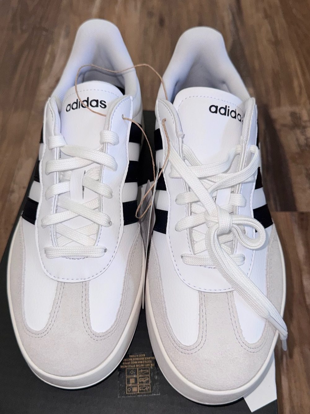 adidas Barreda White Sneakers with Black Three-Stripes